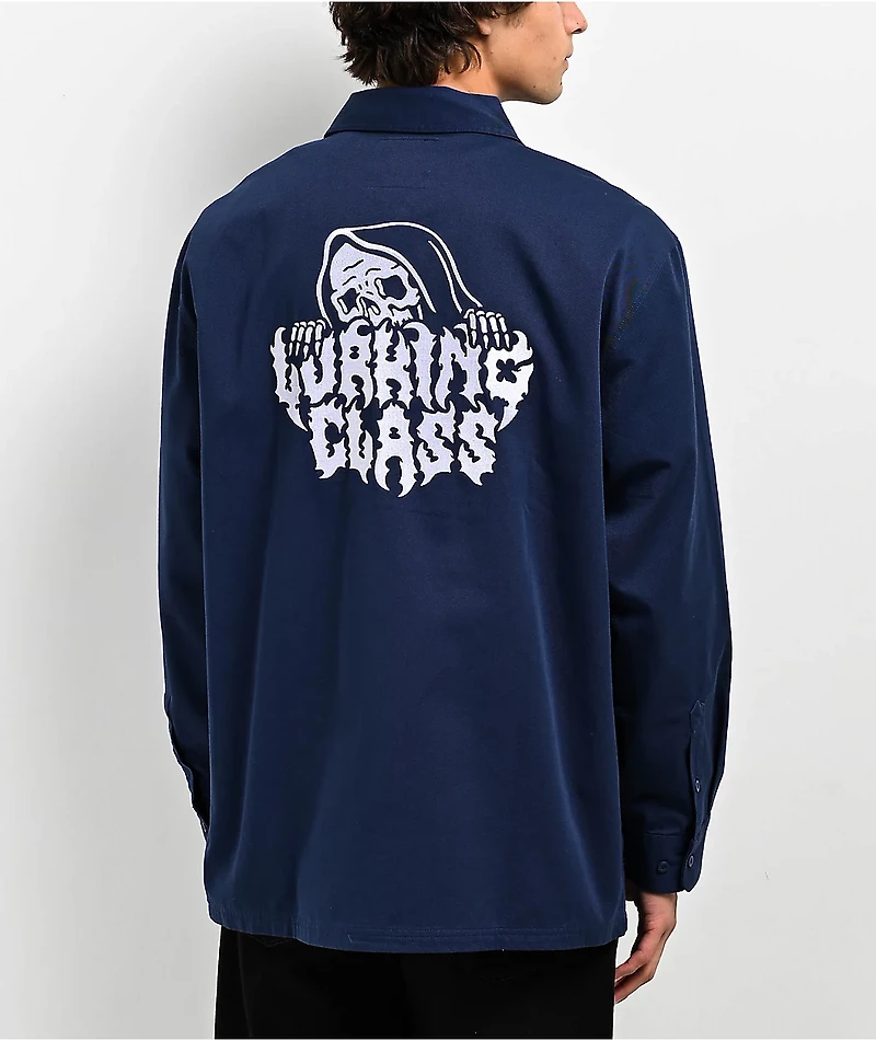 Lurking Class by Sketchy Tank Thorn Navy Zip Work Shirt