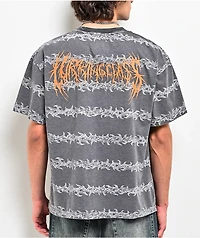 Lurking Class by Sketchy Tank Thorn Stripe Grey Wash T-Shirt