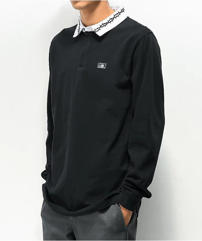 Lurking Class by Sketchy Tank Thorns Black Long Sleeve Polo Shirt