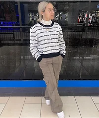 Lurking Class by Sketchy Tank Thorns White & Black Crop Sweater