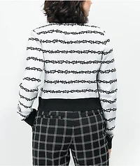 Lurking Class by Sketchy Tank Thorns White & Black Crop Sweater