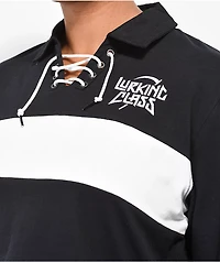 Lurking Class by Sketchy Tank Thrasher Black Crop Rugby Shirt