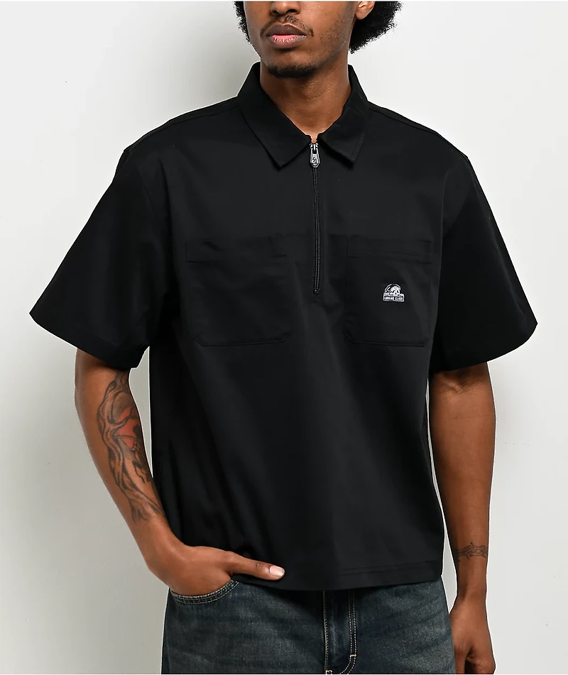 Lurking Class by Sketchy Tank To Hell And Back Black Quarter Zip Work Shirt
