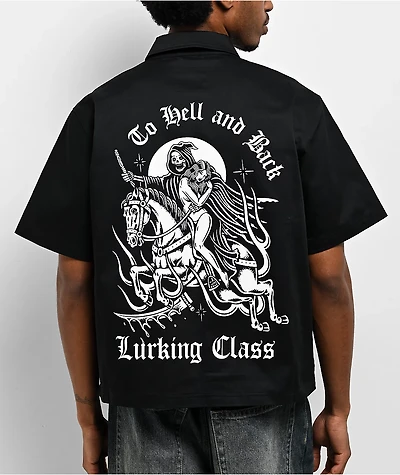 Lurking Class by Sketchy Tank To Hell And Back Black Quarter Zip Work Shirt