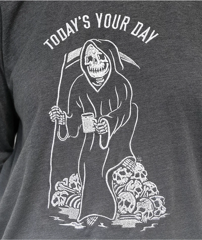 Lurking Class by Sketchy Tank Today's Your Day Grey Dip Dye Long Sleeve T-Shirt