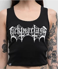 Lurking Class by Sketchy Tank Tomb Black Lace Crop Tank Top