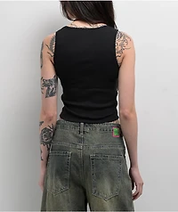 Lurking Class by Sketchy Tank Tomb Black Lace Crop Tank Top