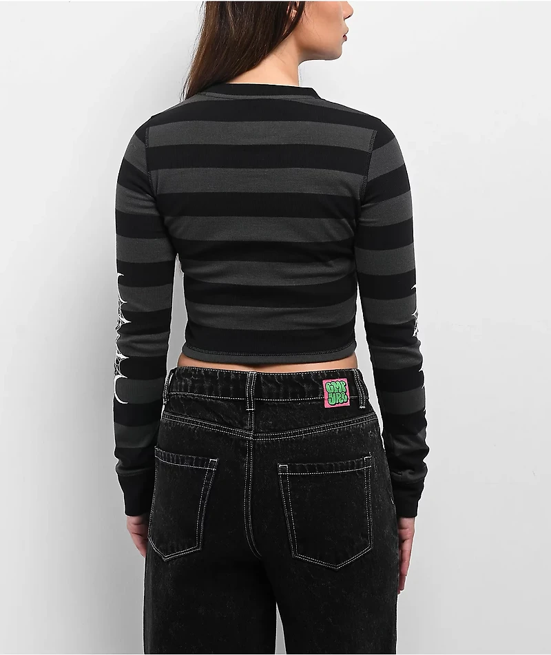 Lurking Class by Sketchy Tank Tomb Black Striped Long Sleeve T-Shirt