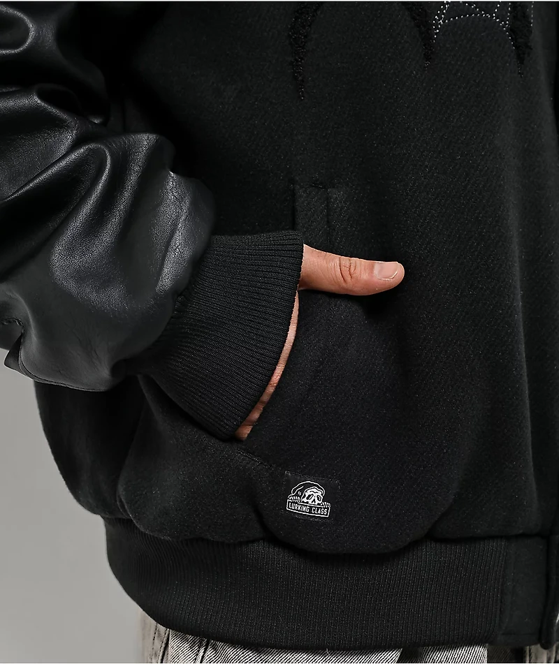 Lurking Class by Sketchy Tank Tomb Black Varsity Jacket