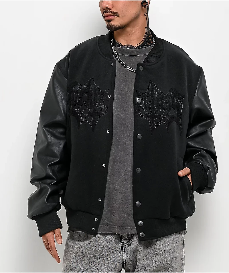 Lurking Class by Sketchy Tank Tomb Black Varsity Jacket