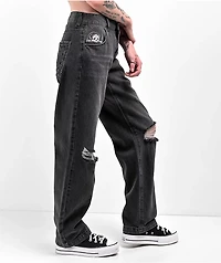 Lurking Class by Sketchy Tank Torn Web Distressed Black Jeans