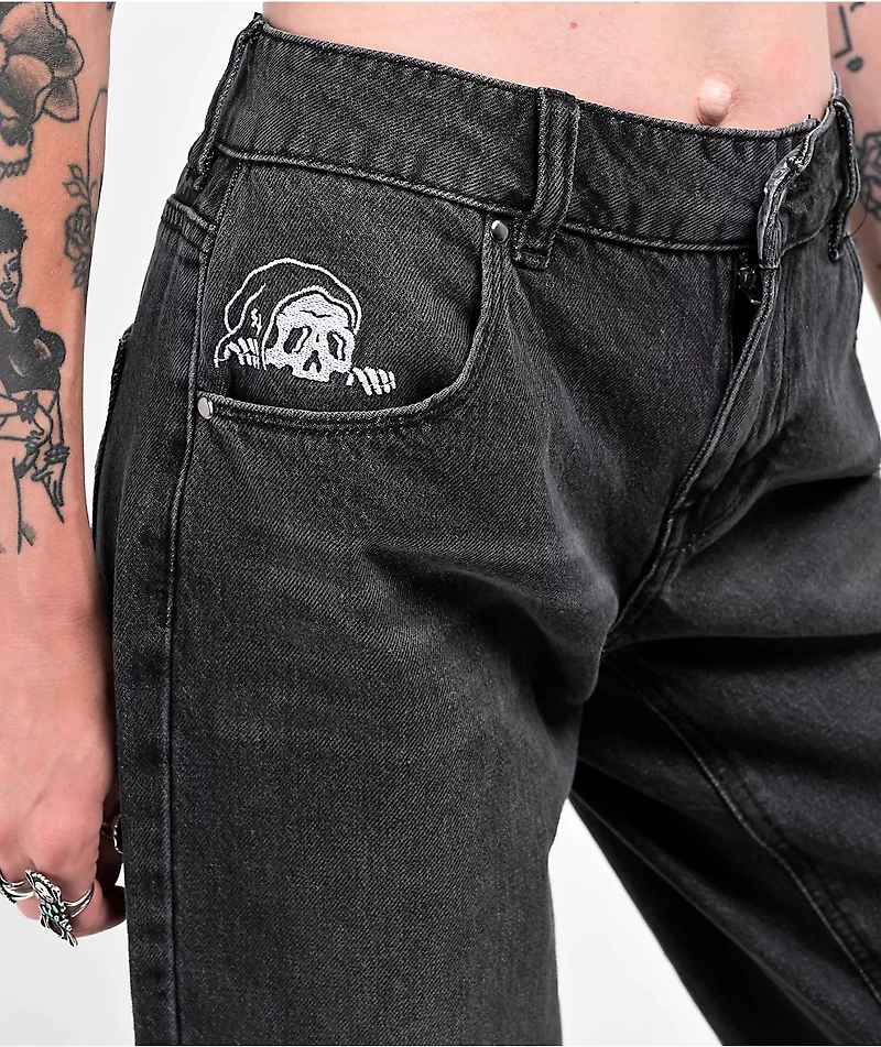 Lurking Class by Sketchy Tank Torn Web Distressed Black Jeans
