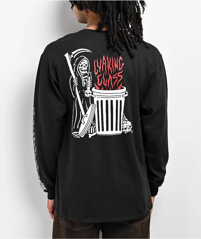Lurking Class by Sketchy Tank Trash Fire Black Long Sleeve T-Shirt
