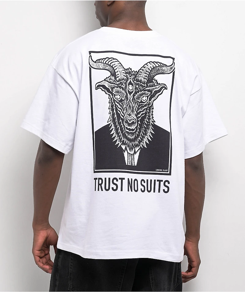 Lurking Class by Sketchy Tank Trust No Suits White T-Shirt