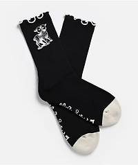 Lurking Class by Sketchy Tank Two Faced Black Ruffle Crew Socks