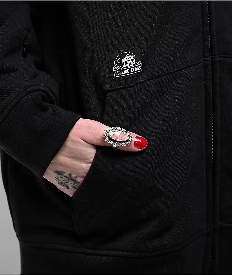 Lurking Class by Sketchy Tank Unchained Bodybag Black Zip Hoodie
