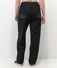 Lurking Class by Sketchy Tank Web Black Wide Leg Denim Jeans