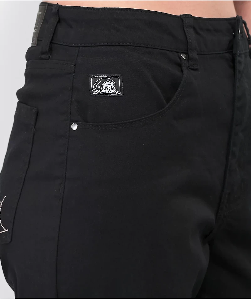 Lurking Class by Sketchy Tank Web Black Wide Leg Denim Jeans