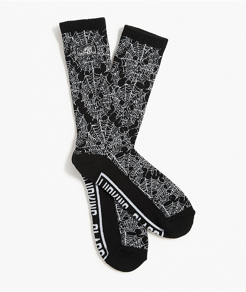 Lurking Class by Sketchy Tank Web Skull Black Crew Socks