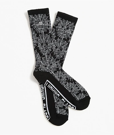Lurking Class by Sketchy Tank Web Skull Black Crew Socks