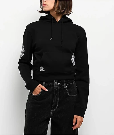 Lurking Class by Sketchy Tank Web Skull Black Hoodie