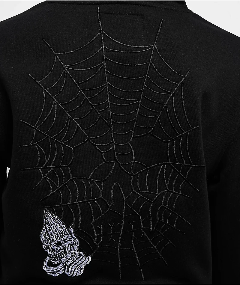 Lurking Class by Sketchy Tank Web Skull Black Zip Hoodie