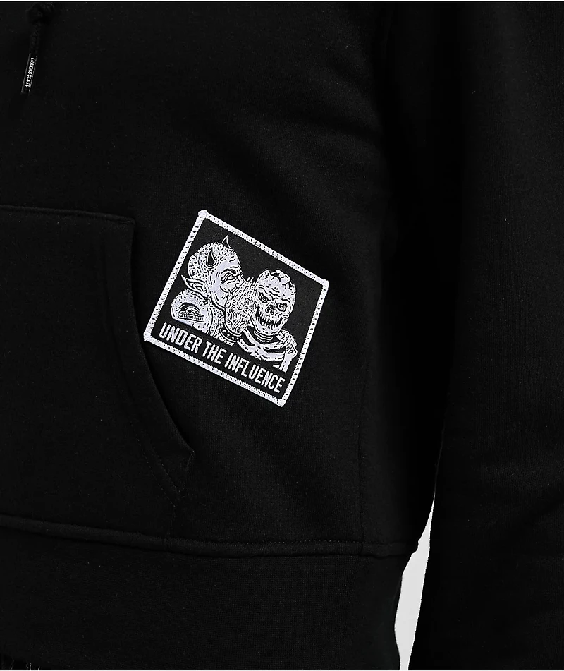 Lurking Class by Sketchy Tank Web Skull Black Zip Hoodie