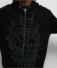 Lurking Class by Sketchy Tank Web Skull Black Zip Hoodie
