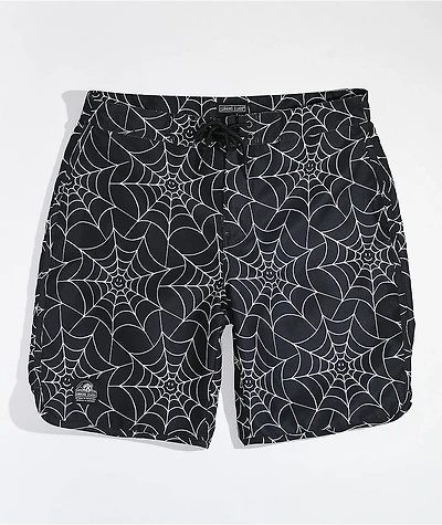 Lurking Class by Sketchy Tank Webs Black Boardshorts