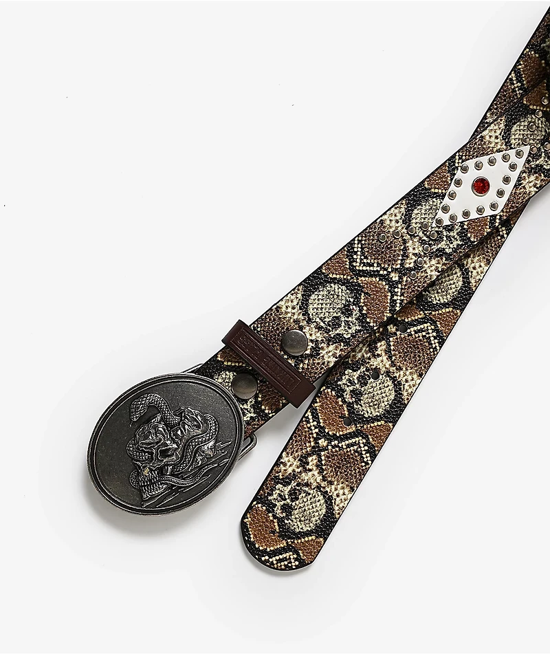 Lurking Class by Sketchy Tank Western Studded Snakeskin Belt