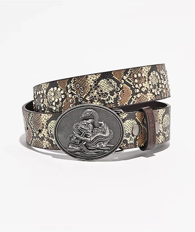Lurking Class by Sketchy Tank Western Studded Snakeskin Belt
