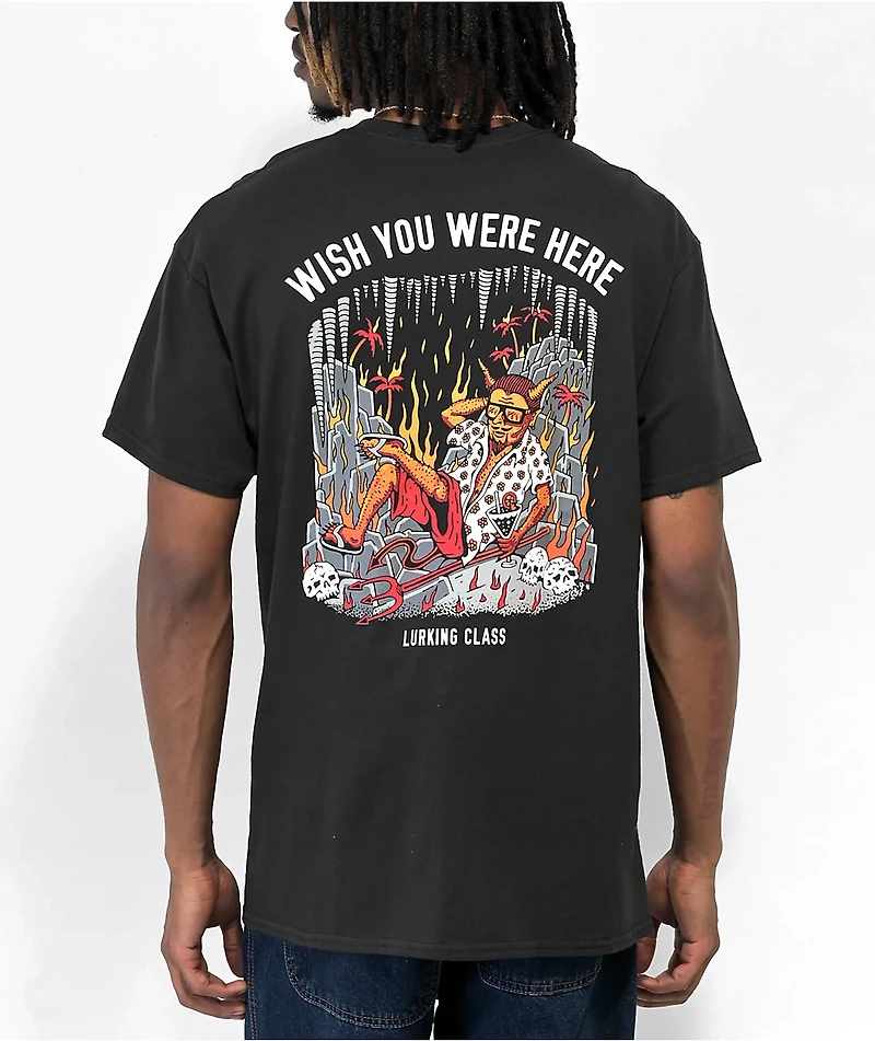 Lurking Class by Sketchy Tank Wish You Were Here Black T-Shirt
