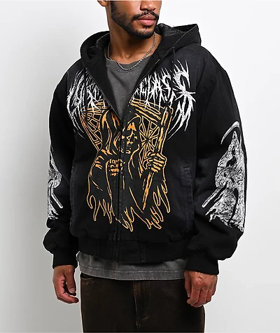 Lurking Class by Sketchy Tank You're Next Black Wash Canvas Work Jacket