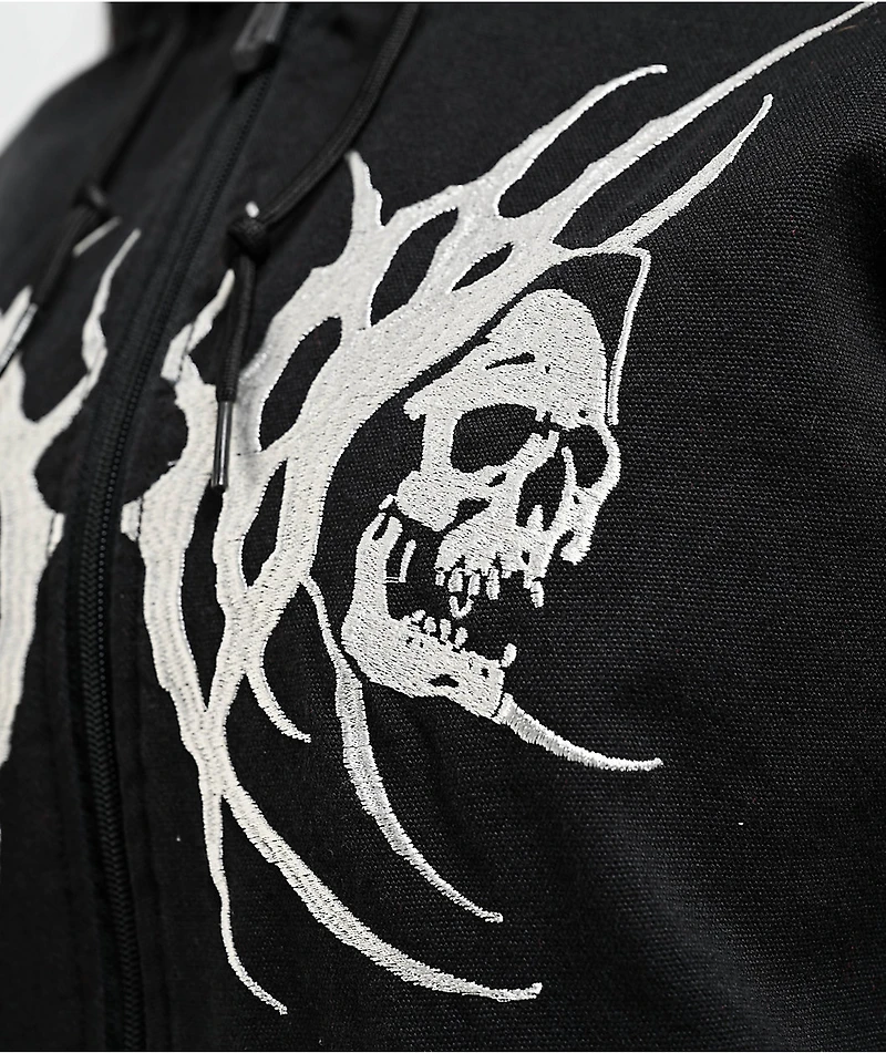 Lurking Class by Sketchy Tank x Kyle Grand Sin Black & Red Faux Fur Reversible Work Jacket