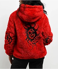 Lurking Class by Sketchy Tank x Kyle Grand Sin Black & Red Faux Fur Reversible Work Jacket