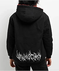 Lurking Class by Sketchy Tank x Kyle Grand Sin Black & Red Faux Fur Reversible Work Jacket