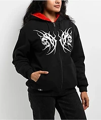 Lurking Class by Sketchy Tank x Kyle Grand Sin Black & Red Faux Fur Reversible Work Jacket