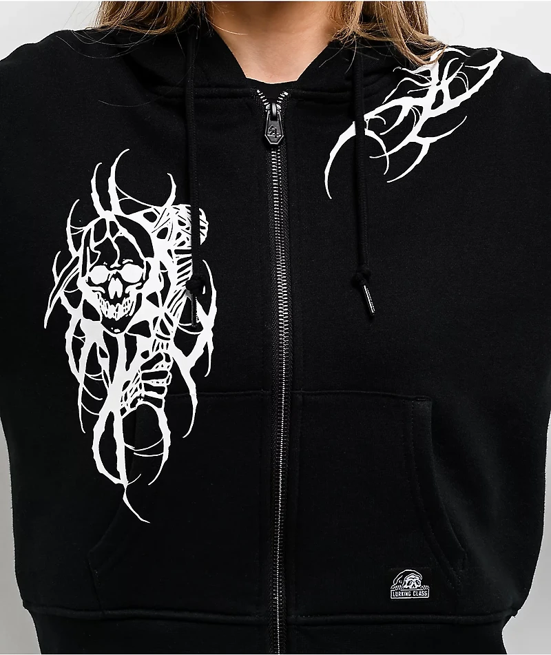 Lurking Class by Sketchy Tank x Kyle Grand Sin Black Crop Zip Hoodie