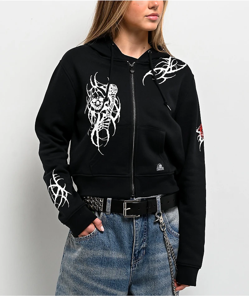 Lurking Class by Sketchy Tank x Kyle Grand Sin Black Crop Zip Hoodie