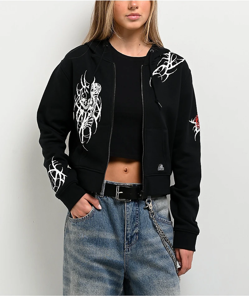 Lurking Class by Sketchy Tank x Kyle Grand Sin Black Crop Zip Hoodie