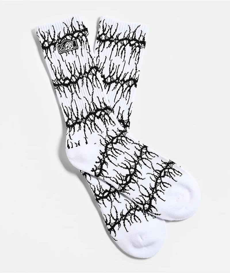 Lurking Class by Sketchy Tank x Kyle Grand Sin Stripe White Crew Socks