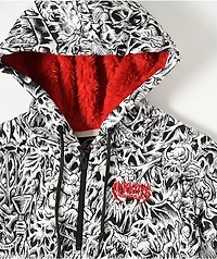 Lurking Class by Sketchy Tank x Matt Stikker Madness White & Black Tech Hoodie