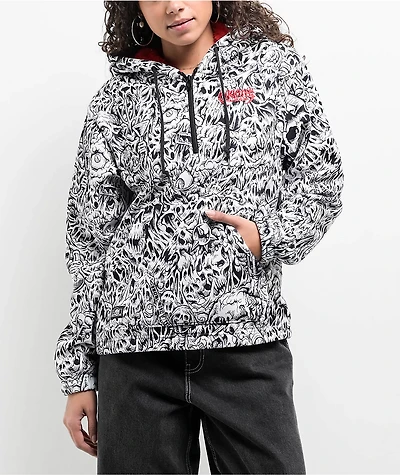 Lurking Class by Sketchy Tank x Matt Stikker Madness White & Black Tech Hoodie