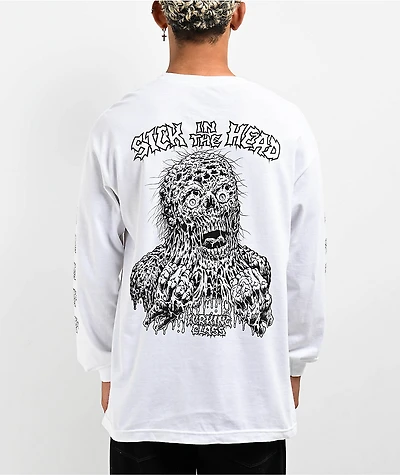 Lurking Class by Sketchy Tank x Matt Stikker Sick The Head White Long Sleeve T-Shirt