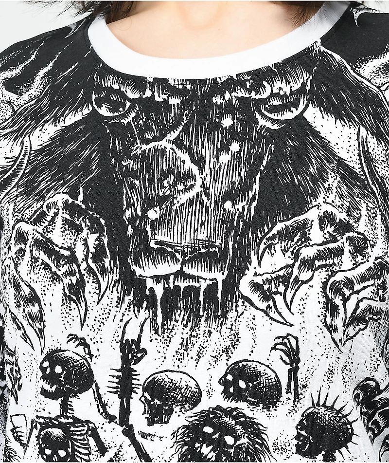 Lurking Class by Sketchy Tank x Sawblade Black & White Long Sleeve T-Shirt