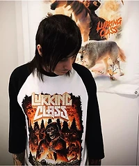Lurking Class by Sketchy Tank x Stikker Burn White & Black Baseball T-Shirt