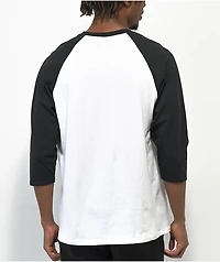 Lurking Class by Sketchy Tank x Stikker Burn White & Black Baseball T-Shirt