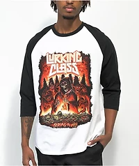 Lurking Class by Sketchy Tank x Stikker Burn White & Black Baseball T-Shirt
