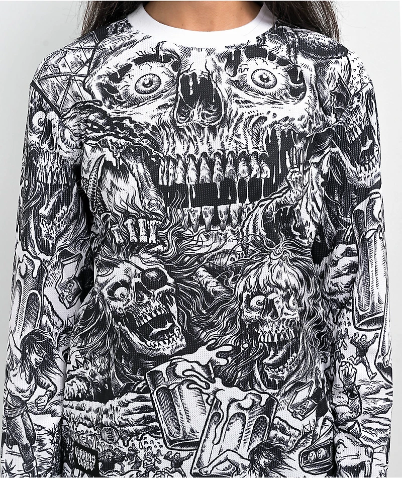 Lurking Class by Sketchy Tank x Stikker Long Sleeve Waffle Knit T-Shirt