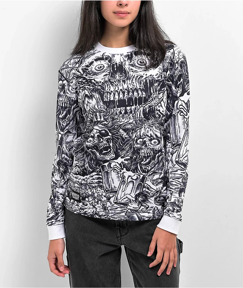 Lurking Class by Sketchy Tank x Stikker Long Sleeve Waffle Knit T-Shirt